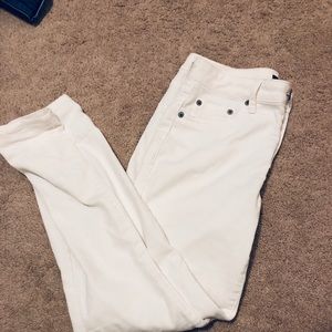 High waisted white skinny jeans